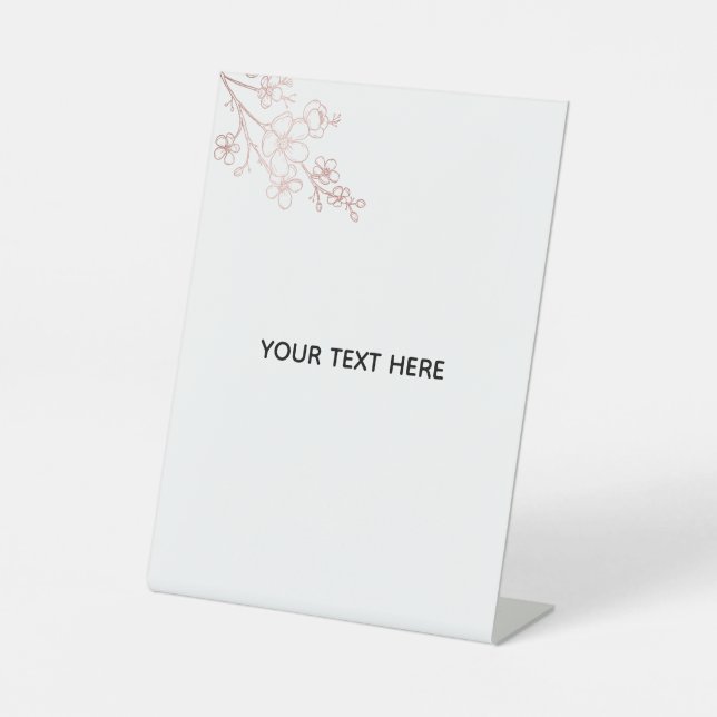Create Your Own White Elegant Pedestal Sign (Front)