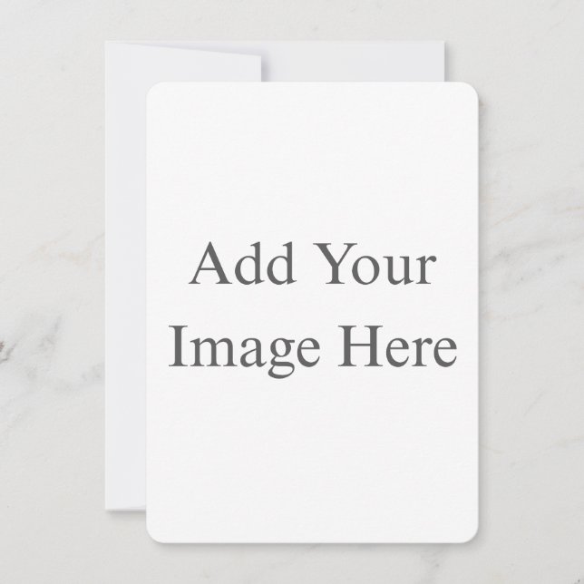 Create Your Own white Flat Announcement Card (Front)
