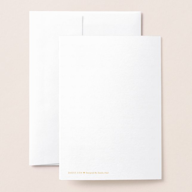 Create Your Own white Foil Card (Back With Envelope)