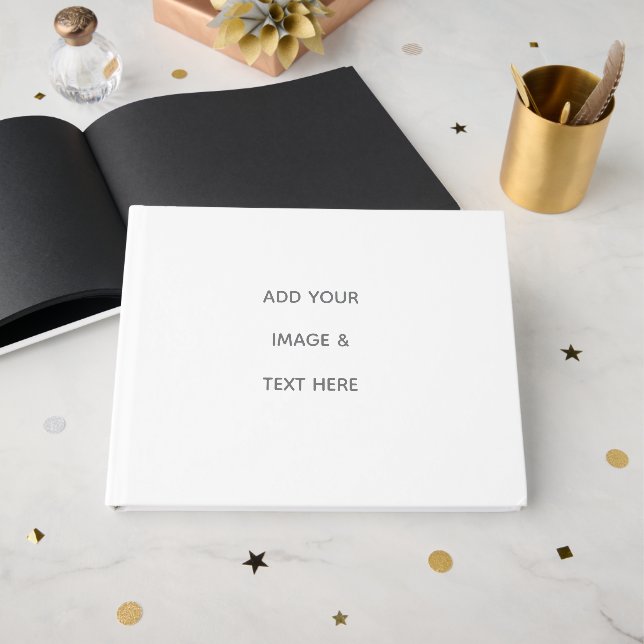 Create Your Own white  Guest Book (Front Open)