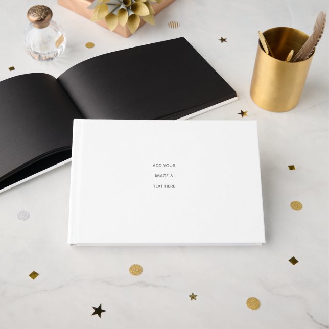 Create Your Own white  Guest Book (Front Open)