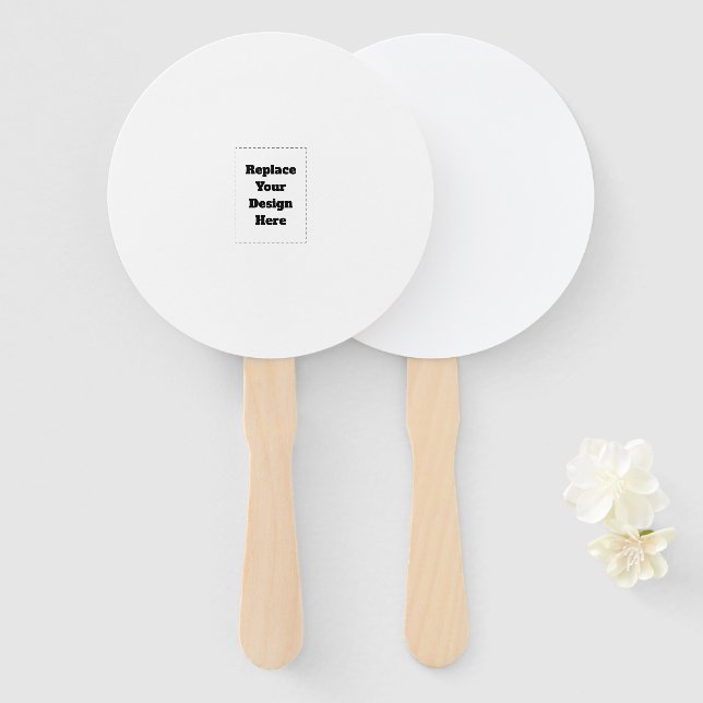 Create Your Own white  Hand Fan (Front and Back)