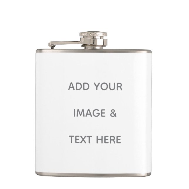 Create Your Own white  Hip Flask (Front)
