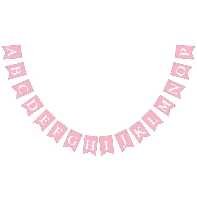 Create Your Own White Letter Pink Background Bunting (All)