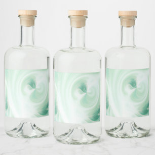 Create Your Own White Light Swirls - Green Liquor Bottle Label