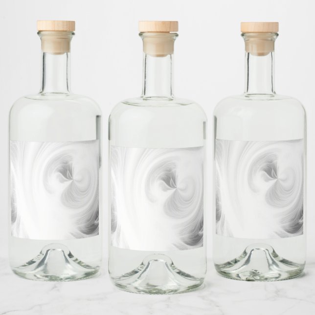Create Your Own White Light Swirls - Grey Liquor Bottle Label (Bottles)