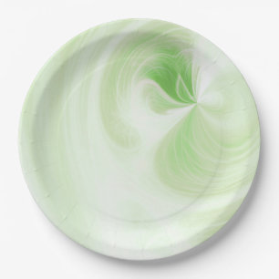 Create Your Own White Light Swirls - Lime Green Paper Plate
