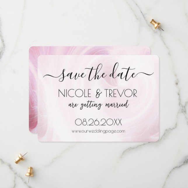Create Your Own - White Light Swirls Save The Date (Front/Back In Situ)