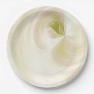 Create Your Own White Light Swirls - Yellow  Paper Plate