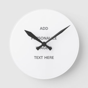 Create Your Own white Round Clock