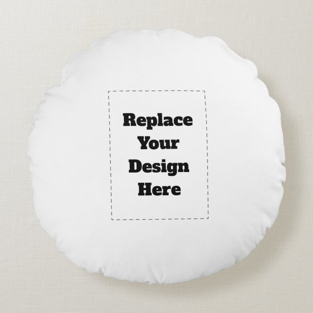 Create Your Own white  Round Cushion (Front)