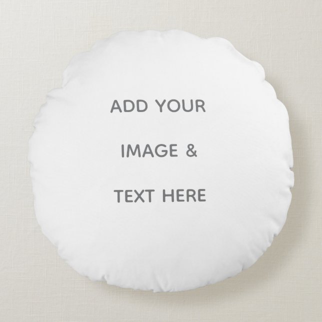 Create Your Own white  Round Cushion (Front)