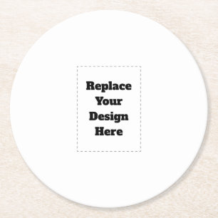 Create Your Own white Round Paper Coaster