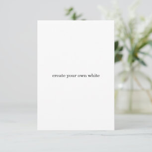 create your own white  RSVP card