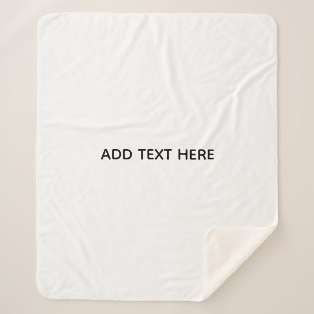 Create Your Own White  Sherpa Blanket (Front)