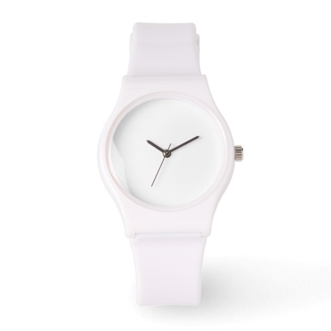 Create your own white Silicone Strap White Watch (Front)