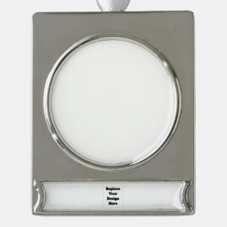 Create Your Own white Silver Plated Banner Ornament