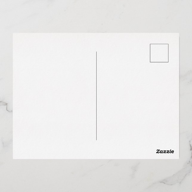 Create Your Own white simple Foil Holiday Postcard (Back)
