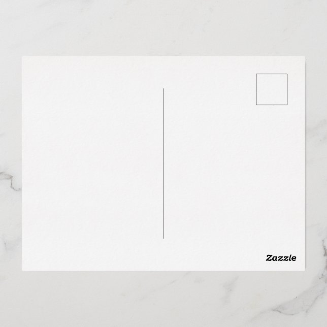 Create Your Own White Simple Foil Invitation Postcard (Back)