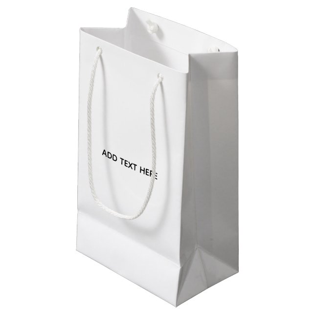 Create Your Own White  Small Gift Bag (Front Angled)