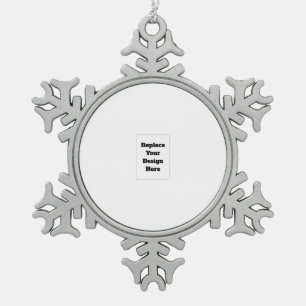 Create Your Own white Snowflake Pewter Christmas Ornament