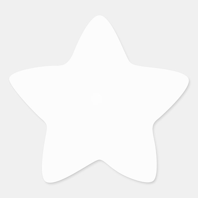 Create Your Own White Solid Custom Star Sticker (Front)