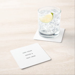 Create Your Own white  Square Paper Coaster
