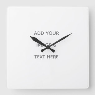 Create Your Own white  Square Wall Clock