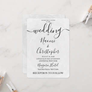 Create Your Own White Texture Wedding Invitation