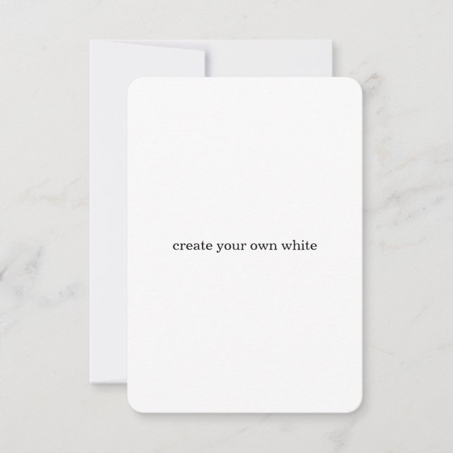 create your own white  thank you card (Front)