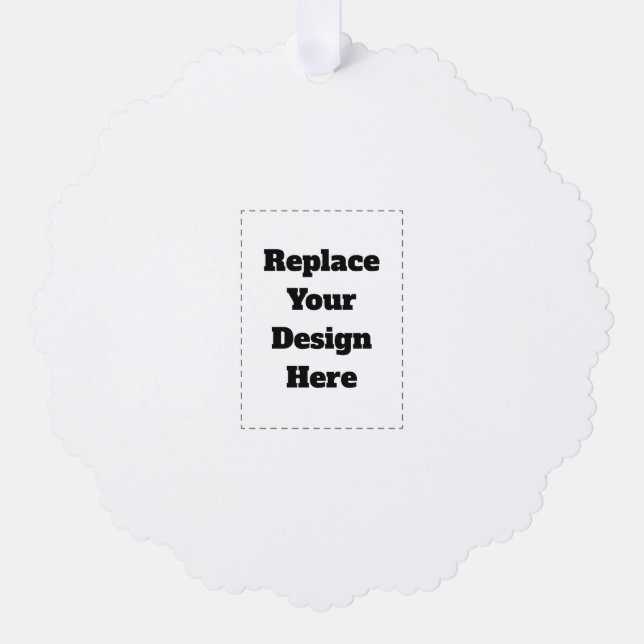 Create Your Own white  Tree Decoration Card (Front)