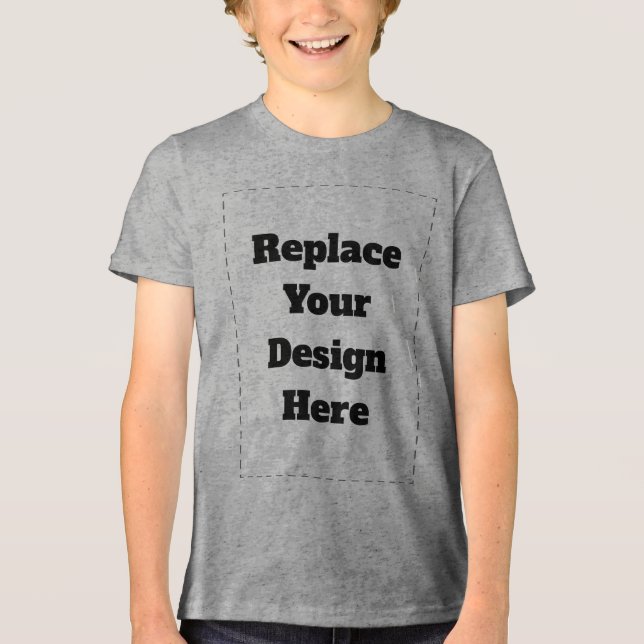 Create Your Own white  Tri-Blend Shirt (Front)