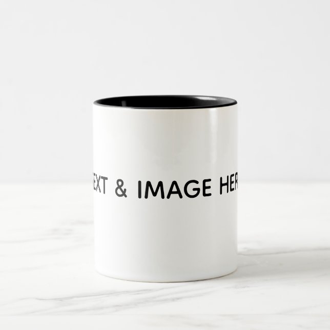 Create Your Own white Two-Tone Coffee Mug (Center)