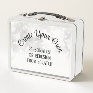 Create Your Own White Wedding Metal Lunch Box
