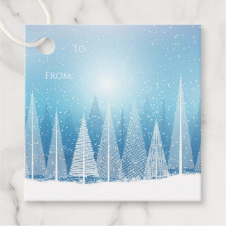 Create Your Own White Winter Trees Favour Tags