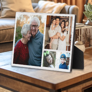Create Your Own White Wood 4 Family Photo Collage Plaque
