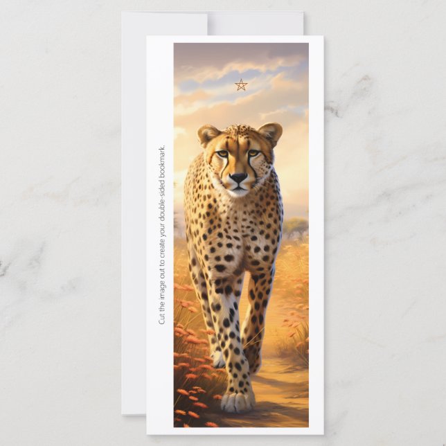 Create Your Own Wild Cheetah Sunrise Bookmark Card (Front)