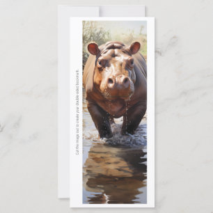 Create Your Own Wild Hippopotamus Bookmark Card