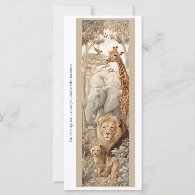 Create Your Own Wild Savannah Beasts Bookmark Card (Front)