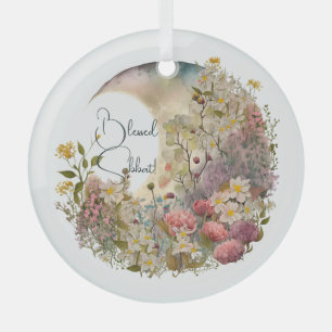 Create Your Own Wildflowers Floral Crescent Moon Glass Tree Decoration