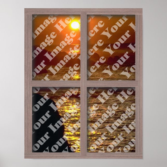 Create Your Own Window With Bleached Wood Frame Poster (Front)