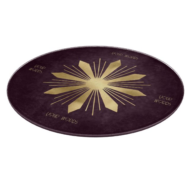 Create Your Own Wine & Gold Flower Mandala Cutting Board (Corner)