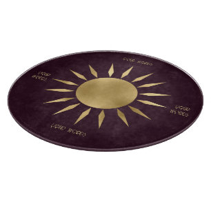 Create Your Own Wine & Gold Sun Mandala Cutting Board