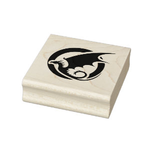 Create Your Own Winged Dragon Logo Motif Rubber Stamp