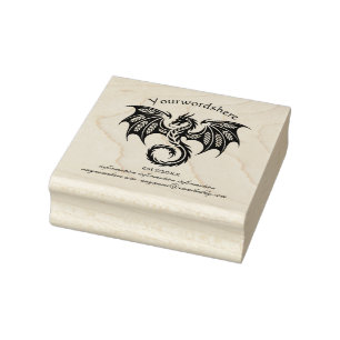 Create Your Own Winged Nature Dragon Emblem Logo Rubber Stamp