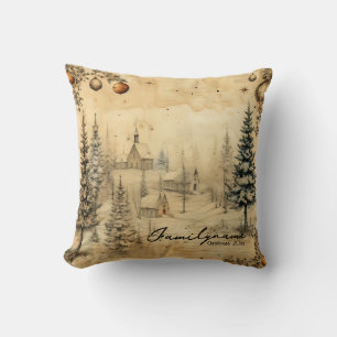 Create Your Own Winter Church Village Cushion