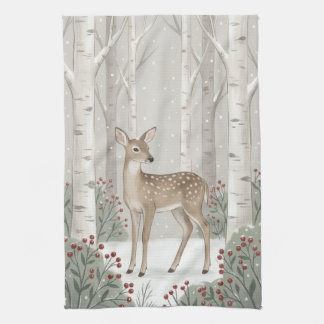 Create Your Own Winter Deer Kitchen Towel