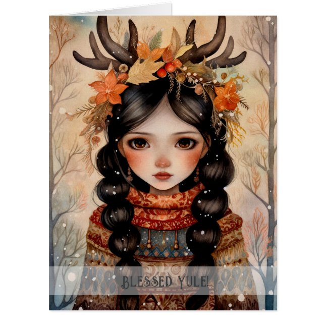 Create Your Own Winter Solstice Reindeer Maiden (Front)