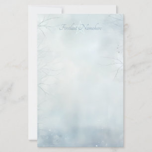 Create Your Own Winter Yule Magic Forest Blue Stationery