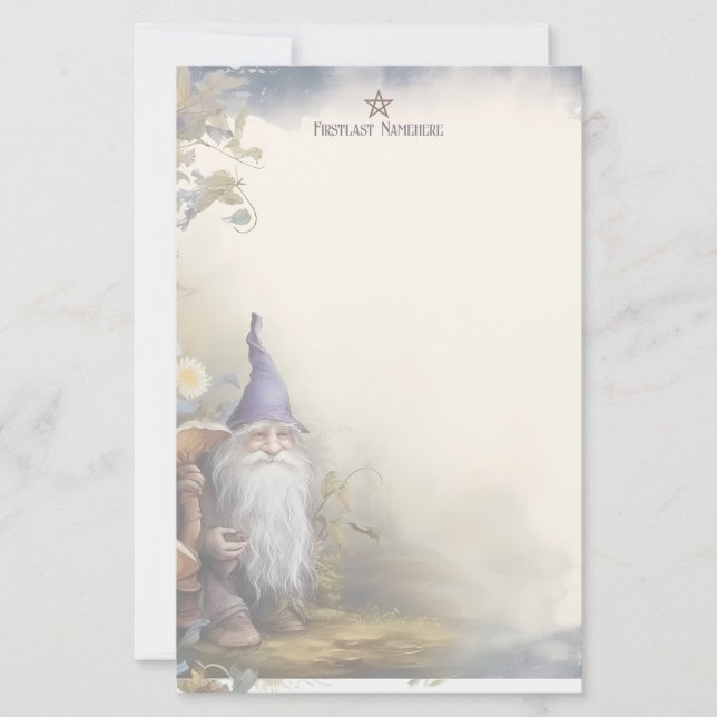 Create Your Own Wise Old Dwarf Garden Stationery (Front)